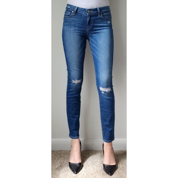 PAIGE Verdugo Ankle Jeans in Orleans Destructed 27 - Picture 1 of 9